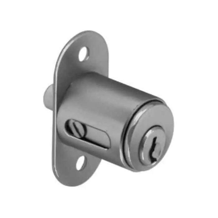Nu Kopen Serratura push 2224 Meroni per anta scorrevole, cilindro dimensioni 20x35 mm, finitura Ottone Nichelato