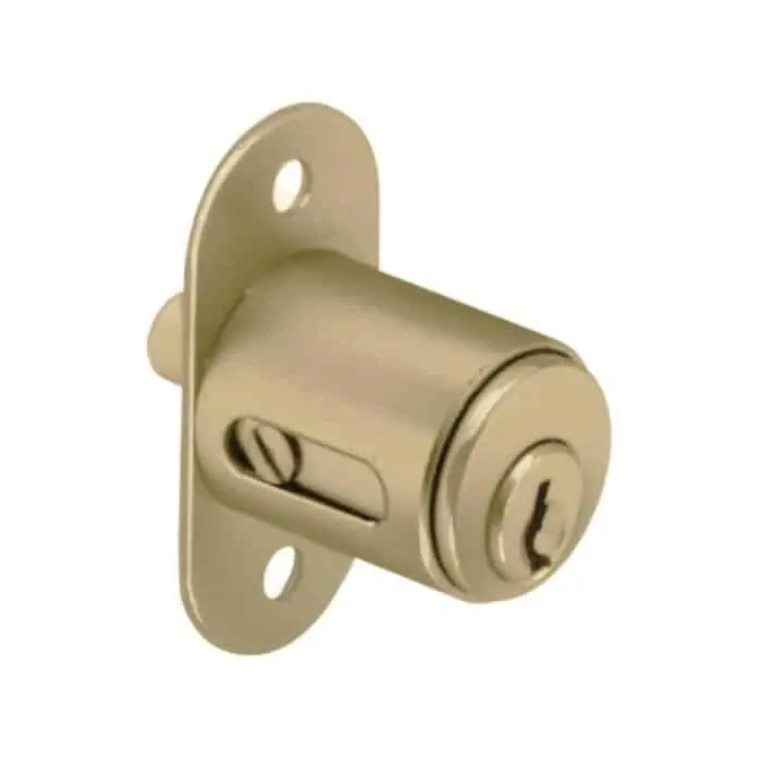 Weekendaanbieding Serratura push 2224 Meroni per anta scorrevole, cilindro dimensioni 20x25 mm, finitura Ottone Decapato
