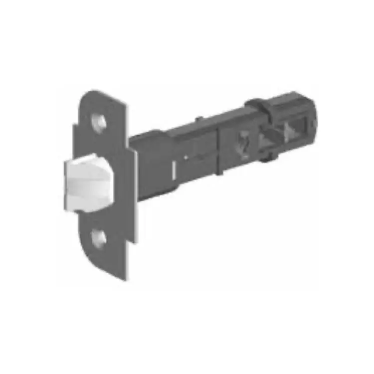 Scrocco tubolare PTB 70GL Meroni per porte in vetro serie Pigio, bordo tondo, entrata 70 mm, finitura Acciaio Nichelato Premium