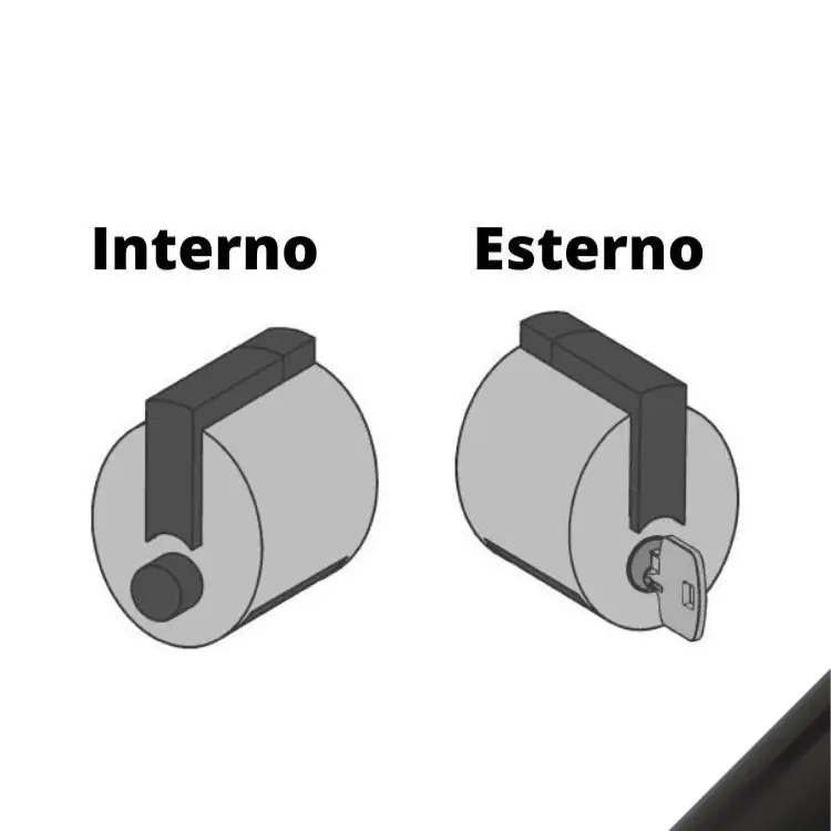 Voordeelprijs Premiapri Forma F13 Meroni per porte, chiavistello interno, chiave esterna senza serratura e controbordo, finitura Nero Verniciato