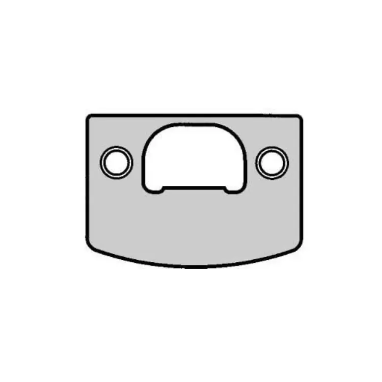 Controbordo standard P 875 Meroni, per Premiapri serie Nova-Forma, piastra stondata 57x40,5 mm, materiale acciaio, finitura Nichelato Favoriet