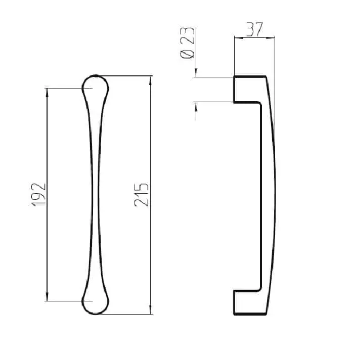 Koopje Maniglia fissa per porta scorrevole 2214/AC Mandelli, interasse 192 mm, finitura Cromo lucido