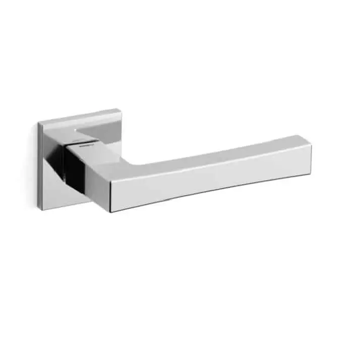 Maniglia per porta 1161 Mandelli, serie Telis, con rosetta e bocchetta, foro Yale, finitura Cromo lucido Merkproduct