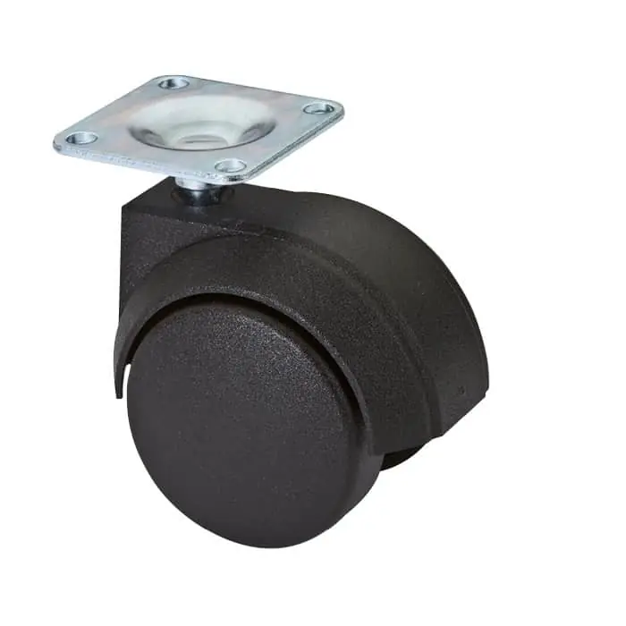 Ruota girevole 0561 Maco per mobile, fissaggio base quadrata, diametro 50 mm, portata 65 Kg, finitura Nero Weekendaanbieding