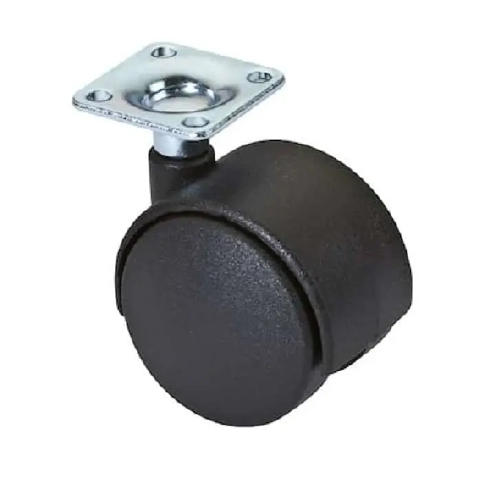 Shop Nu Ruota girevole 0534 Maco per mobile, fissaggio base quadrata, diametro 40 mm, portata 28 Kg, finitura Nero