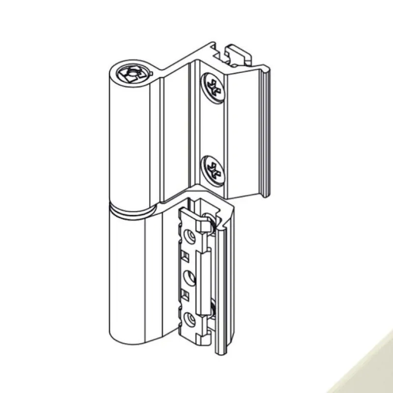 Cerniera Flash Base 00120U Giesse per finestra, profilo CU, Reversibile, altezza 93 mm, portata 75-85 Kg, Alluminio finitura Bianco Perla Superprijs