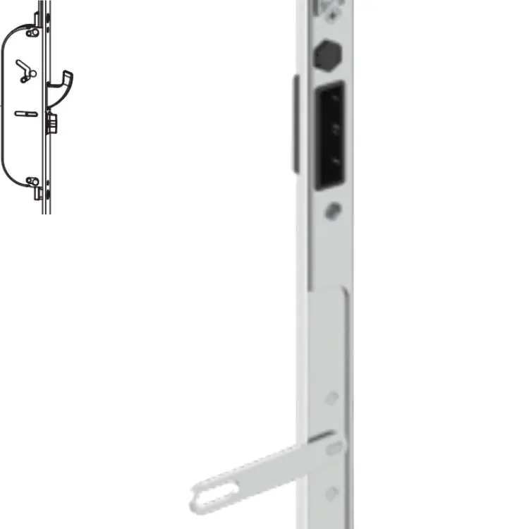 Weekendaanbieding Asta a leva 219803 Maico per serrature 3 chiusure K+980, Sinistro, lunghezza 2400, frontale 24x8 mm, scostamento 13, finitura Argento