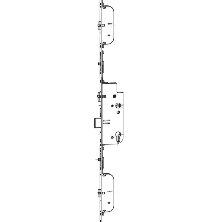 Tijdelijk Beschikbaar Serratura Multipunto automatica 235331 Maico, foro yale entrata 40 mm, dimensione 20x2400, con 2 scrocchi + 2 funghi, finitura Argento