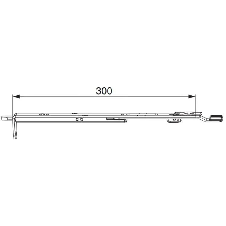 Veilige Betaling Terminale ad inversione 58335 Maico per serratura, con puntale, frontale 300x16 mm, finitura Argento