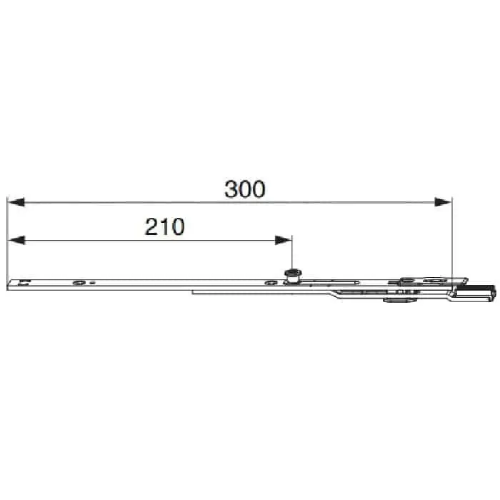 Veilige Betaling Terminale 57824 Protect Maico per serratura con 1 fungo, frontale 300x16 mm, nottolino 210 mm, altezza da 1900 a 2100 mm, colore Argento