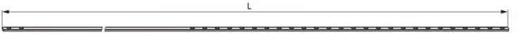 Veilige Betaling Asta di collegamento 359640 Maico 16,4x4 mm, con fori per carrello HS, lunghezza 1196 mm, battente 1225-1800 mm, colore Argento