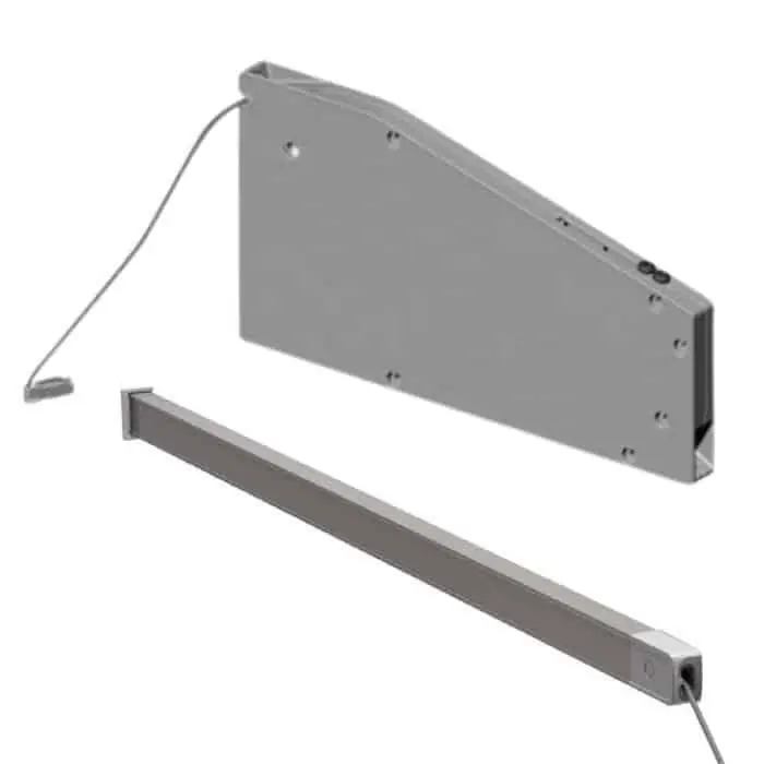Meccanismo Kiaro 46006000 Livenza per ribalta 600 mm + canalina copertura fianco 46205500, finitura Nichelato e Titanio Metallizzato Betrouwbaar