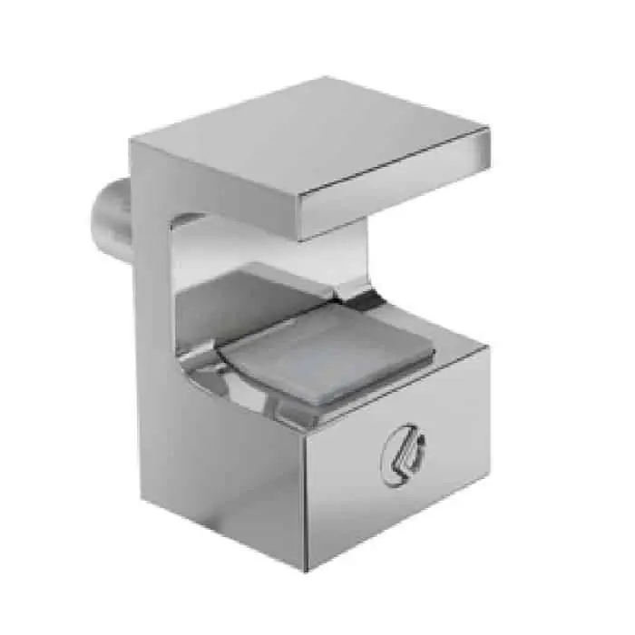 Laatste Kans Reggicristallo Kristal 16114040 Livenza per ripiani in vetro, spessore fino a 8 mm, foro diametro 5x7,8 mm, dimensione esterna 14x20 mm, sporgenza 12 mm, Zama finitura Cromo Lucido