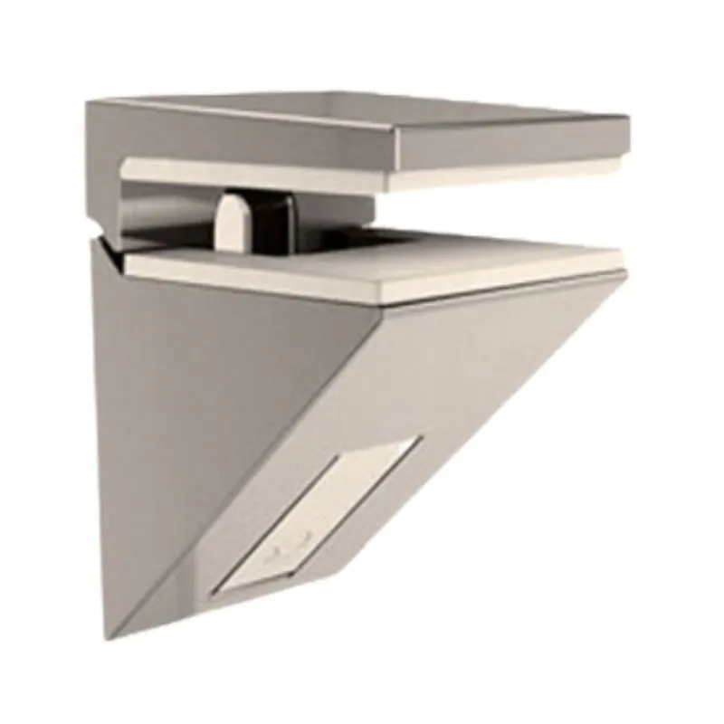 Reggicristallo Mini Kalabrone 16220080 Livenza per ripiani in vetro, spessore fino a 10 mm, foro vite, dimensione esterna 26,5x38 mm, sporgenza 27,5 mm, Zama finitura Nichel Satinato Beperkt Aanbod