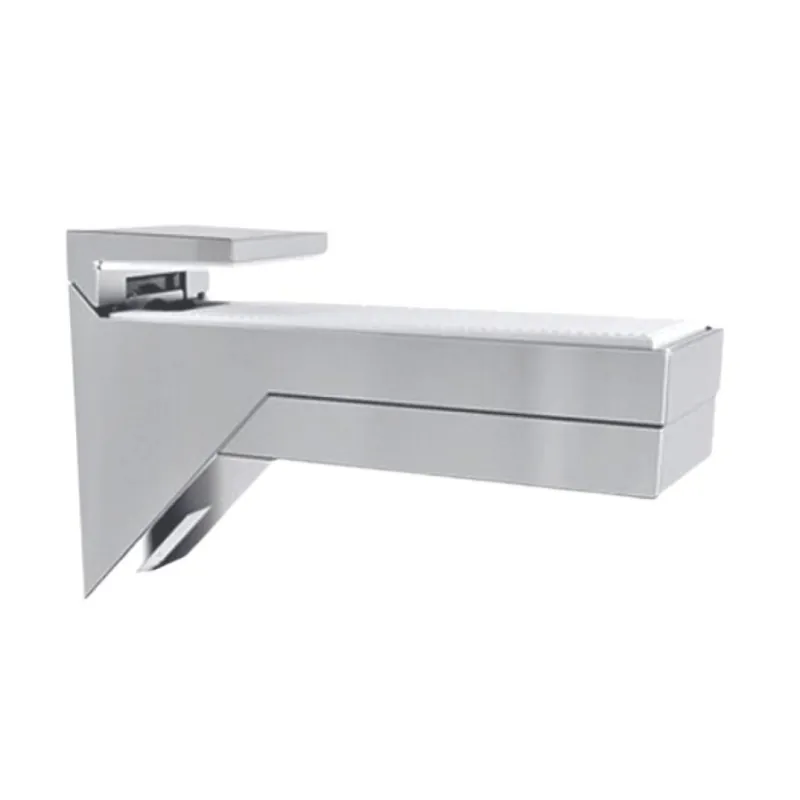 Reggimensola Kalabrone Livenza per piani in vetro e legno, spessore 8-30 mm, dimensione 111x70x36,5 mm, Zama finitura Nichel Satinato Voordeelprijs