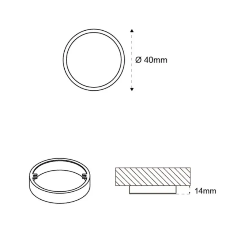 Gereduceerde Prijs Adattatore Spacer LS, per faretto Nube 35, diametro 40 mm, finitura Nichelata