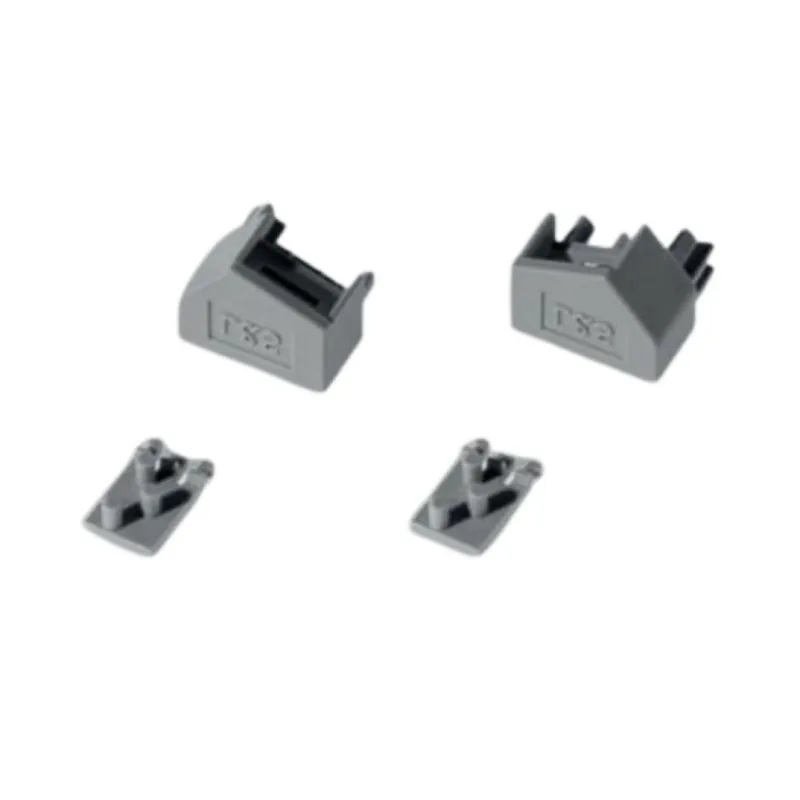 Kit 2 testate di chiusura LS, per sistema illuminazione led Micro Mec 3, Plastica finitura Argento Beperkt Aanbod