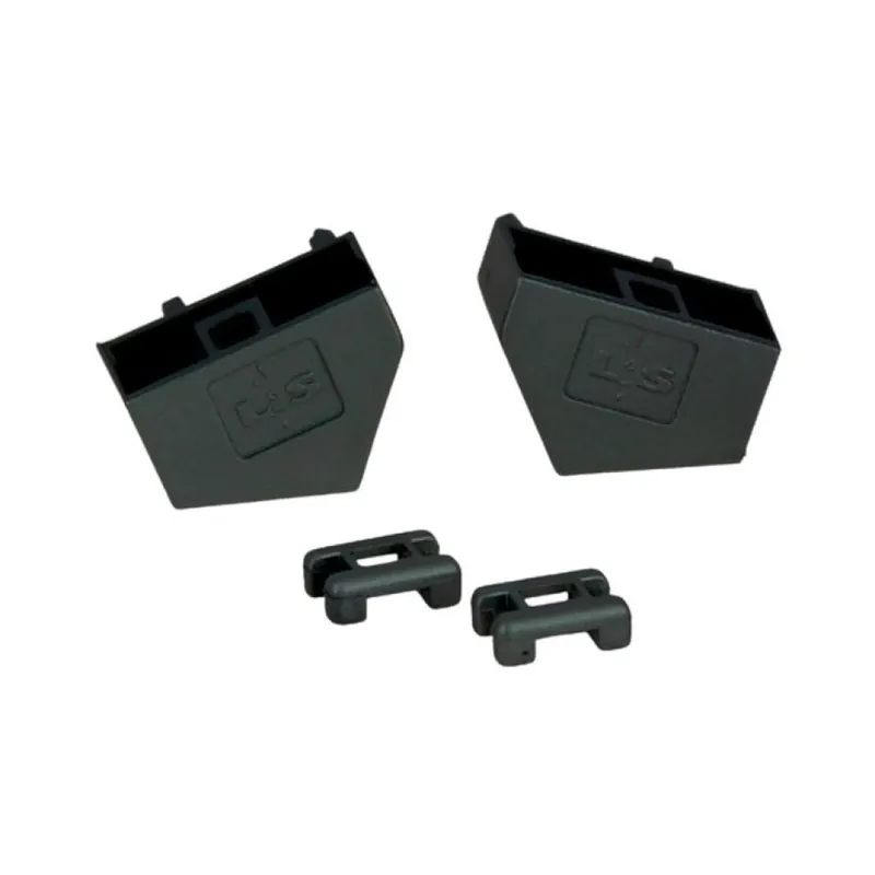 Premium Kit 2 testate di chiusura LS, per sistema illuminazione led Mec 3, Plastica finitura Nera