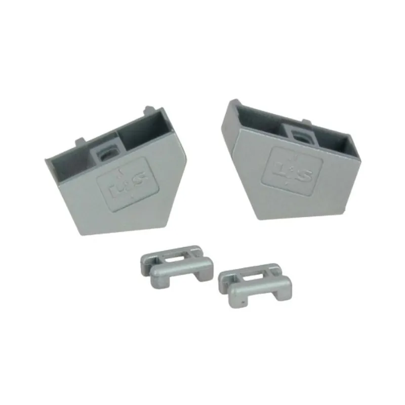 Beste Prijs Kit 2 testate di chiusura LS, per sistema illuminazione led Mec 3, Plastica finitura Argento