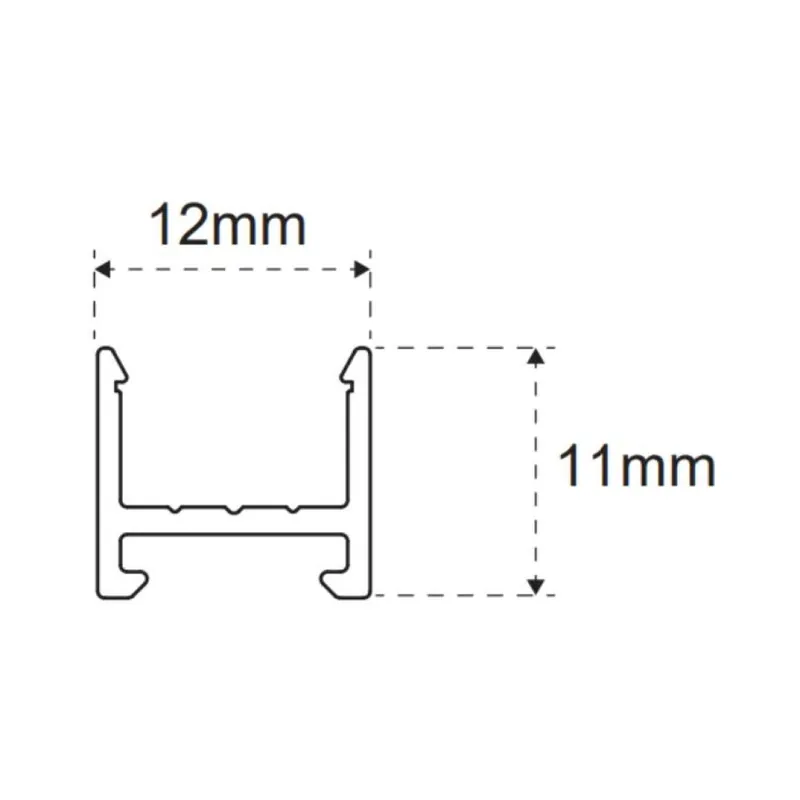 Profilo MicroMec 1-2 LS per illuminazione led, dimensione 12,00x11,00 mm, lunghezza 3000 mm, Alluminio finitura Argento Anodizzato Exclusieve Aanbieding