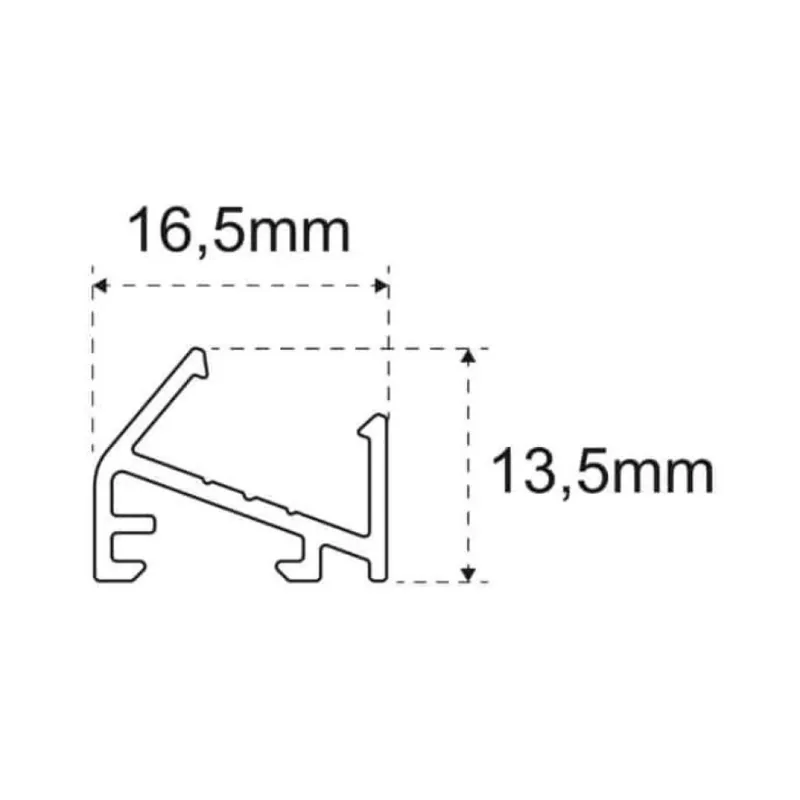 Profilo MicroMec 3 LS per illuminazione led, dimensione 16,50x13,50 mm, lunghezza 3000 mm, Alluminio finitura Argento Anodizzato Must-Have