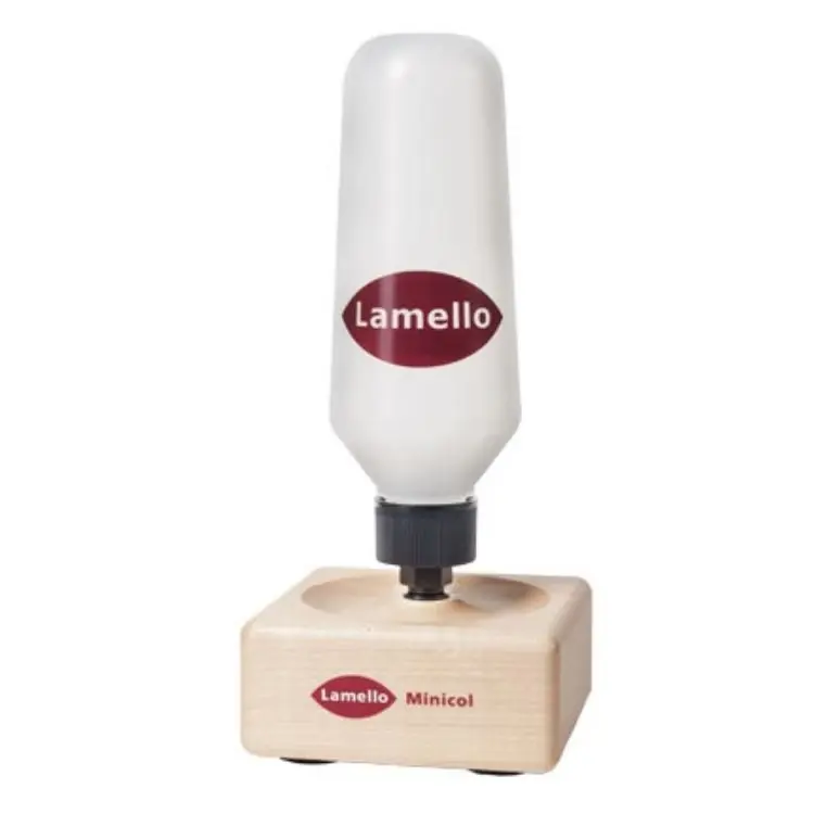 Incollatore manuale Minicol Lamello per scanalature, ugello ad applicazione laterale, base di appoggio in Legno Actieprijs