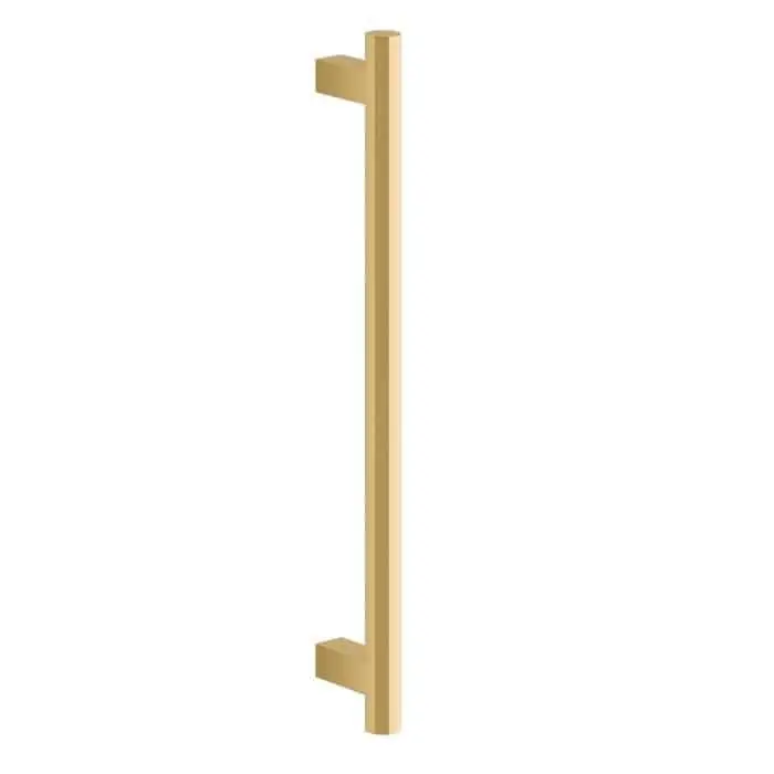 Maniglia ingresso serie Otta L, Le Fabric Handles Contemporary, interasse 300 mm in Ottone, finitura Naturale Exclusieve Aanbieding