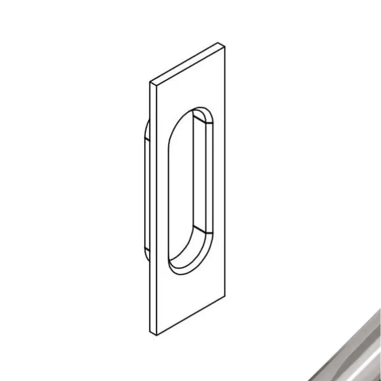 Maniglia rettangolare trascinamento per porta Le Fabric collezione Contemporary Quadra, lunghezza 127 mm, finitura Cromo Lucido Weekendaanbieding
