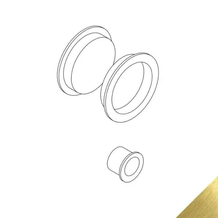 Hete Deal Kit trascinamento per porta scorrevole Le Fabric collezione Contemporary Tonda, diametro 58 mm, finitura Ottone Naturale
