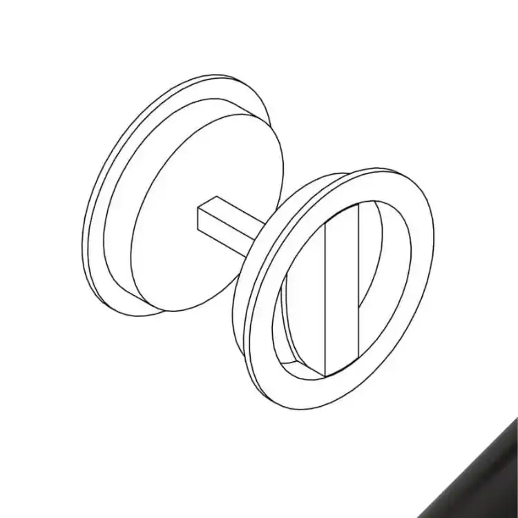 Kit maniglia per porta scorrevole Wc/Privacy, Le Fabric collezione Contemporary Tonda, diametro 58 mm, finitura Nero Opaco Betrouwbaar