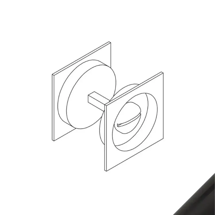Korting Kit maniglia per porta scorrevole Le Fabric collezione Contemporary Quadra, larghezza 55 mm, finitura Nero Opaco