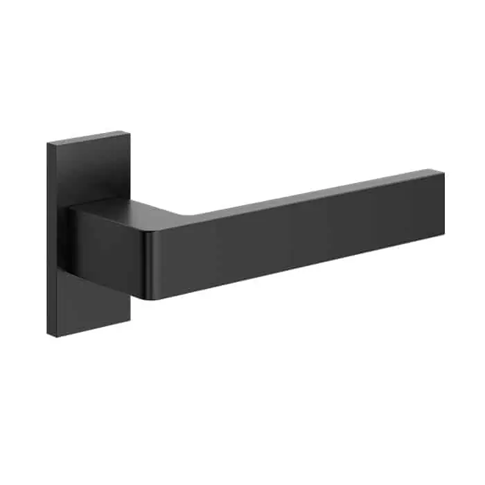Nieuw Maniglia per porta profilo serie Wall Le Fabric Contemporary, design Roberto Rocchi, rosetta rettangolare, in Zama, finitura Nero Opaco