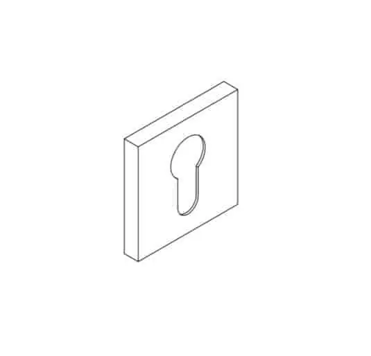 Bocchetta foro Yale per maniglia Le Fabric collezione Contemporary Quadra, dimensione 50x50 mm, finitura Nero Soft Touch Hete Deal