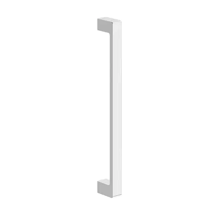 Maniglia ingresso serie Wall Le Fabric Contemporary, design Roberto Rocchi, interasse 300 mm, in Zama, finitura Cromo Lucido Shop Nu