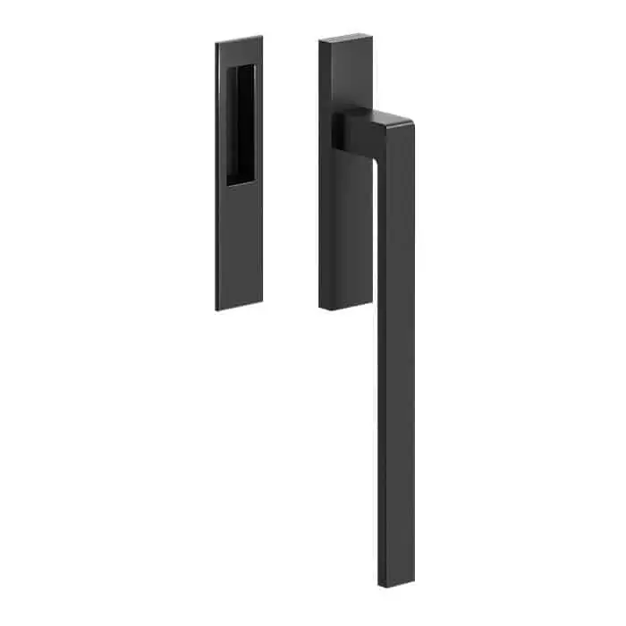 Maniglia per alzante scorrevole serie Wall Le Fabric Contemporary, design Roberto Rocchi, in Zama, finitura Nero Opaco Nieuw
