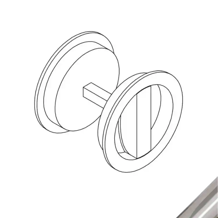 Kit maniglia per porta scorrevole Le Fabric collezione Contemporary Tonda, diametro 58 mm, finitura Cromo Lucido Dagaanbieding