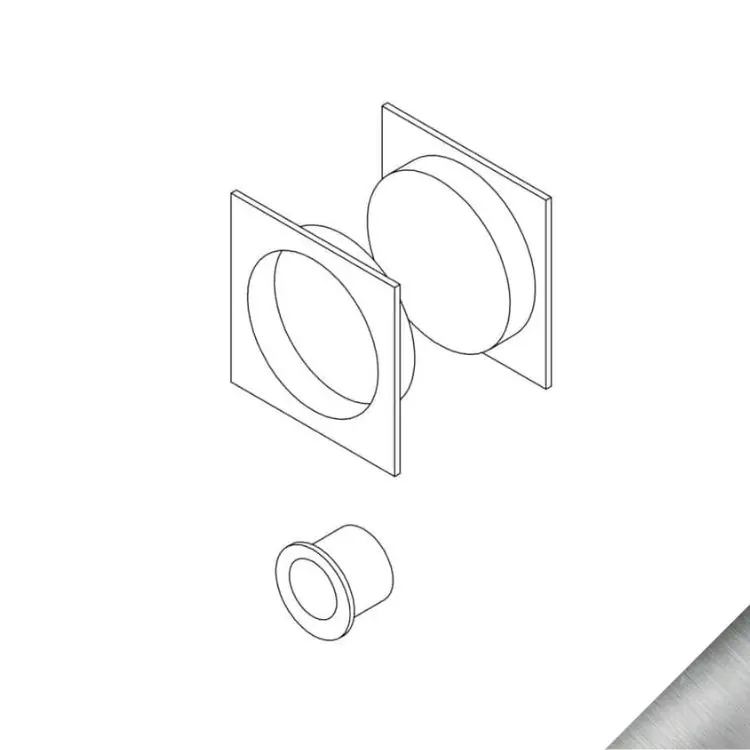 Kit trascinamento per scorrevole Le Fabric collezione Contemporary Quadra, larghezza 55 mm, finitura Cromo Opaco Rechtstreeks Van De Fabrikant