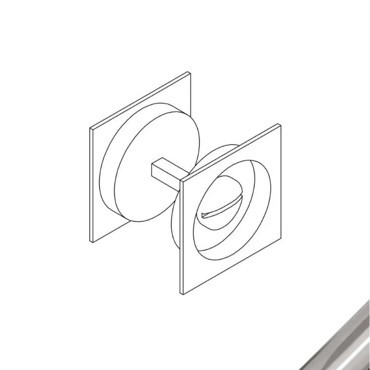 Kit maniglia per porta scorrevole Le Fabric collezione Contemporary Quadra, larghezza 55 mm, finitura Cromo Lucido Direct Verzonden