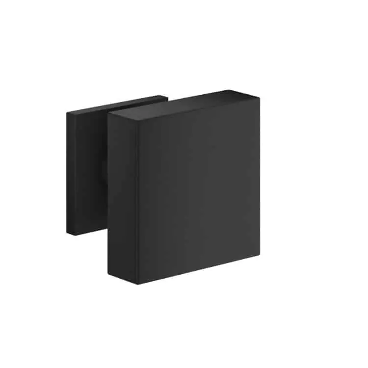 Pomolo quadro per porta ingresso Le Fabric, dimensione 55x55 mm, finitura Nero Soft Touch Op = Op