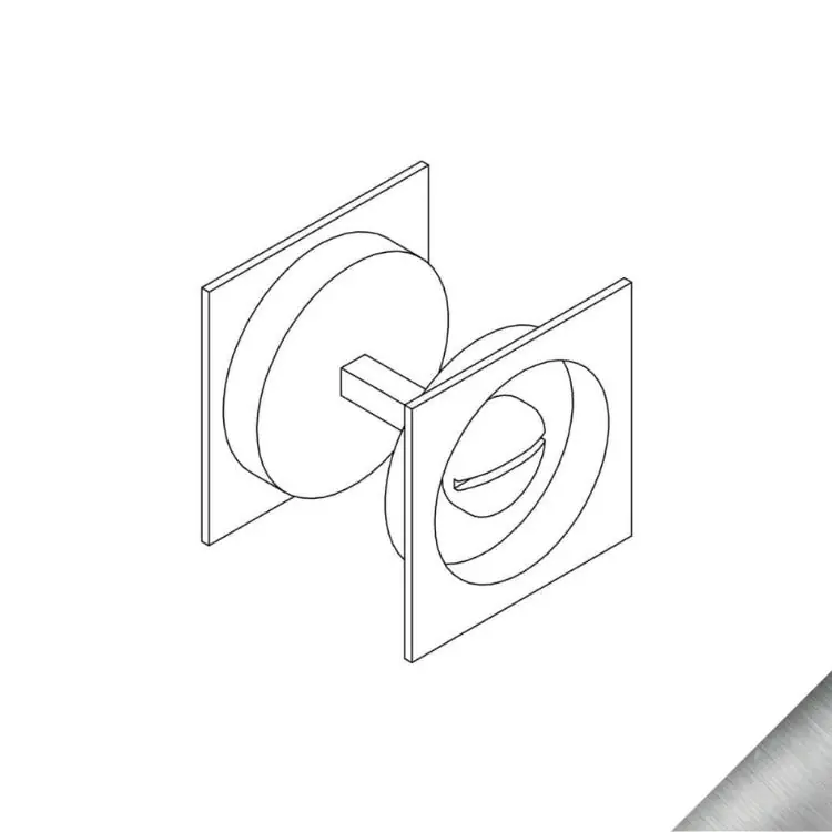 Kit maniglia per porta scorrevole Le Fabric collezione Contemporary Quadra, larghezza 55 mm, finitura Cromo Opaco Koop Online