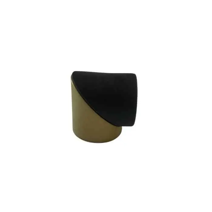 Bestseller Fermaporta Matt Le Fabric a pavimento per interni, gomma paracolo Nero Opaco, Ottone finitura Oro Satinato