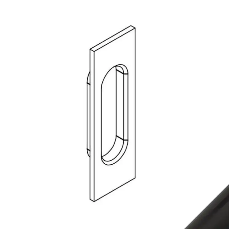Must-Have Maniglia rettangolare trascinamento per porta Le Fabric collezione Contemporary Quadra, lunghezza 127 mm, finitura Nero Soft Touch
