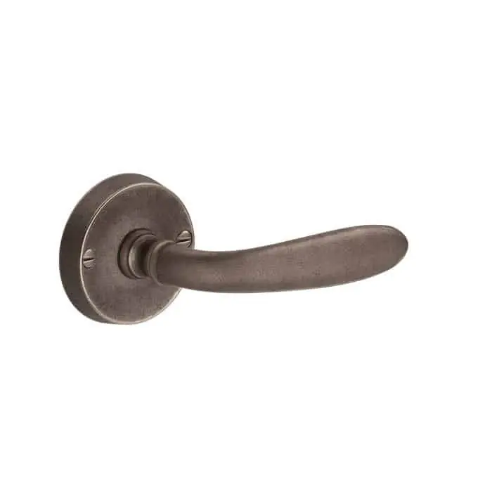 Meest Verkocht Maniglia per porta serie Courmayeur Le Fabric Bronze, con rosetta tonda, in Bronzo, finitura Ferro Anticato