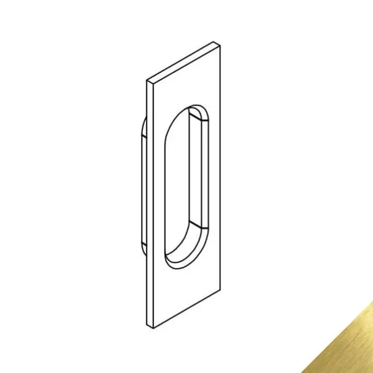 Fabrieksprijs Maniglia rettangolare trascinamento per porta Le Fabric collezione Contemporary Quadra, lunghezza 127 mm, finitura Ottone Naturale