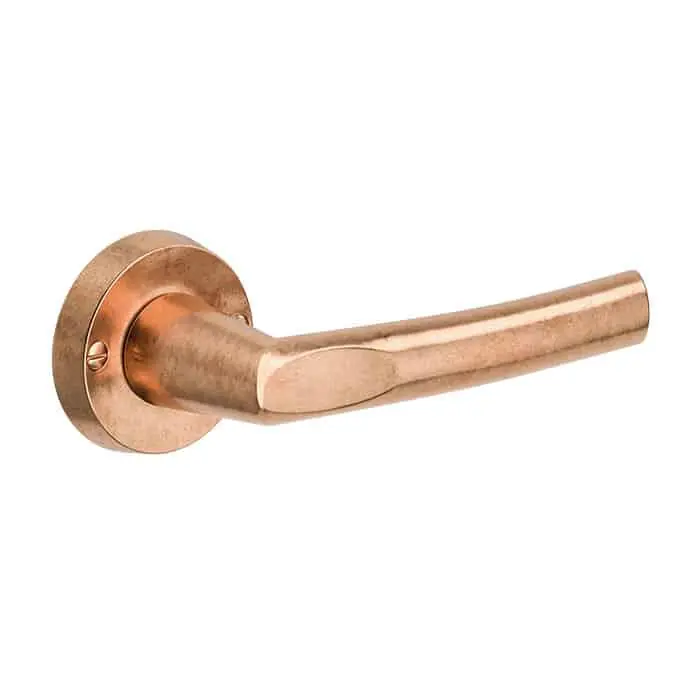 Maniglia per porta serie Wanaka Le Fabric Bronze, con rosetta tonda, in Bronzo, finitura Naturale Betrouwbaar