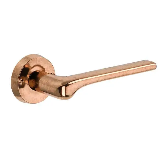 Favoriet Maniglia per porta serie Aspen Le Fabric Bronze, con rosetta tonda, in Bronzo, finitura Naturale