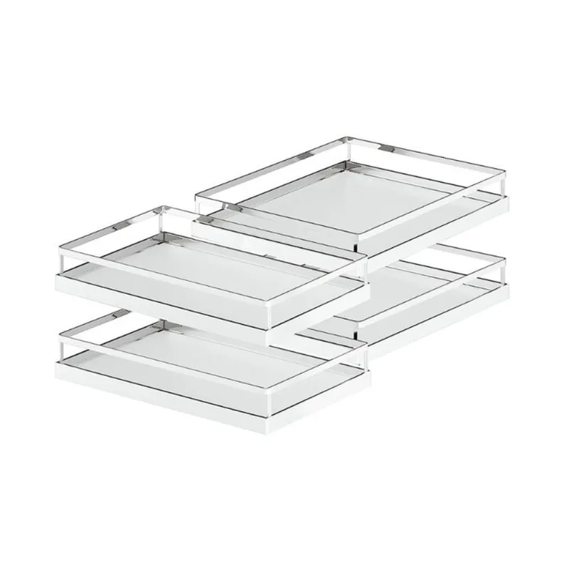 Koop Online Cesti Arena Style Kessebohmer per Telaio Corner Magic, set 4 cesti, larghezza anta 450 mm, Acciaio finitura Cromo Lucido, fondo Bianco