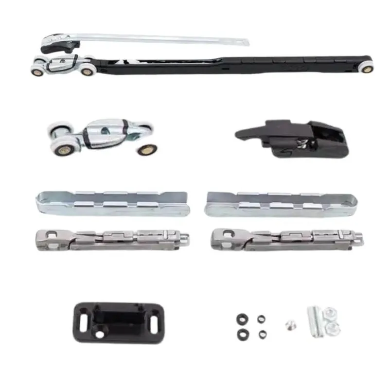 Guarnitura scorrevole 0600 120 ABS Koblenz per porta a filo da interni, staffa incasso e fermi ammortizzati in apertura e chiusura, portata 120 Kg, Zama finitura Nichelato Direct Beschikbaar