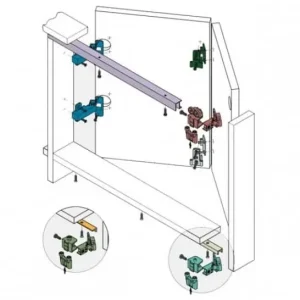 Shop Nu Kit accessori per binario inferiore a U, per ante di mobili, Koblenz System 2200/40, portata 40 kg