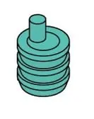 Koblenz 1010/13 componente per sistema scorrevole ante massimo 20 kg, Oliva eccentrica per guida parte inferiore Merkproduct